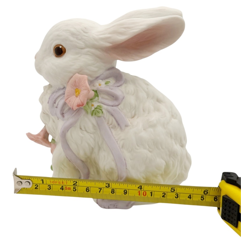 VTG Easter Bunny Music Box Enesco Rabbit Figurine Spring Decor Cottagecore Works - Picture 16 of 16